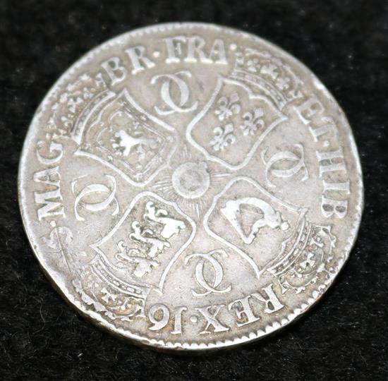 A Charles II silver crown, 1676,